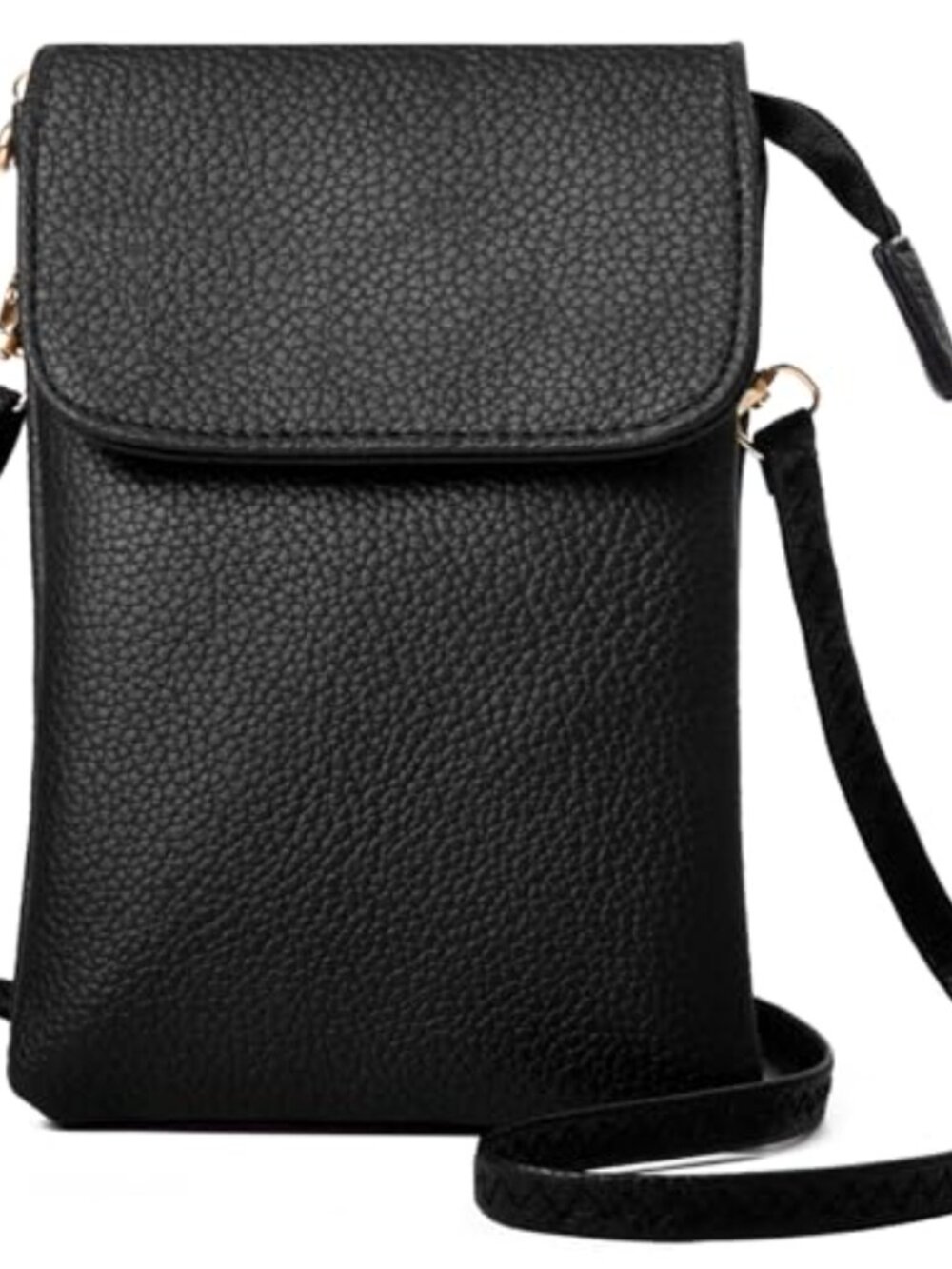 Faux Leather Small Crossbody Bag Cell Phone Purse Detachable Strap
